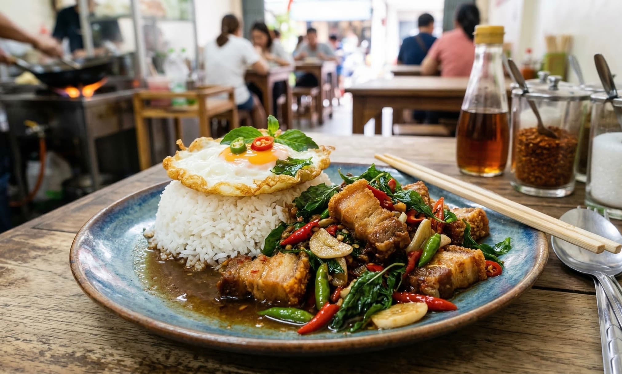 ผัดกะเพราหมูกรอบ